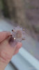 White Crystal Ring, Stalactite Crystal Slice in White Blue Green in 14K Rose Gold Fill Ring Band, Raw Quartz in Rose Gold* Ring Size 7