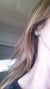 Crystal and Gold Valentines Theme Gift, White & Blue Geode Crystal Earrings, Lace Bridal Wedding Studs, Uncommon Gift for Sister or Mum