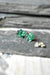 Emerald Stud Earrings, Taurus Stone Earring, Raw Rough Emerald Lotus Flower Jewelry, Rough Green Gemstone and Silver, May Birthstone Studs
