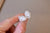 Pink and White Crystal Stud Earrings, Light Pink Geode Earrings, Bridal Jewelry Gift, Raw Geode on Silver or Gold Posts, White Party Attire