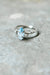 Tree Branch Band in Bright Silver and Aqua Aura, White Deer Antler Ring for Nature Lover, Metaphysical Crystal Point, Blue Crystal Jewelry