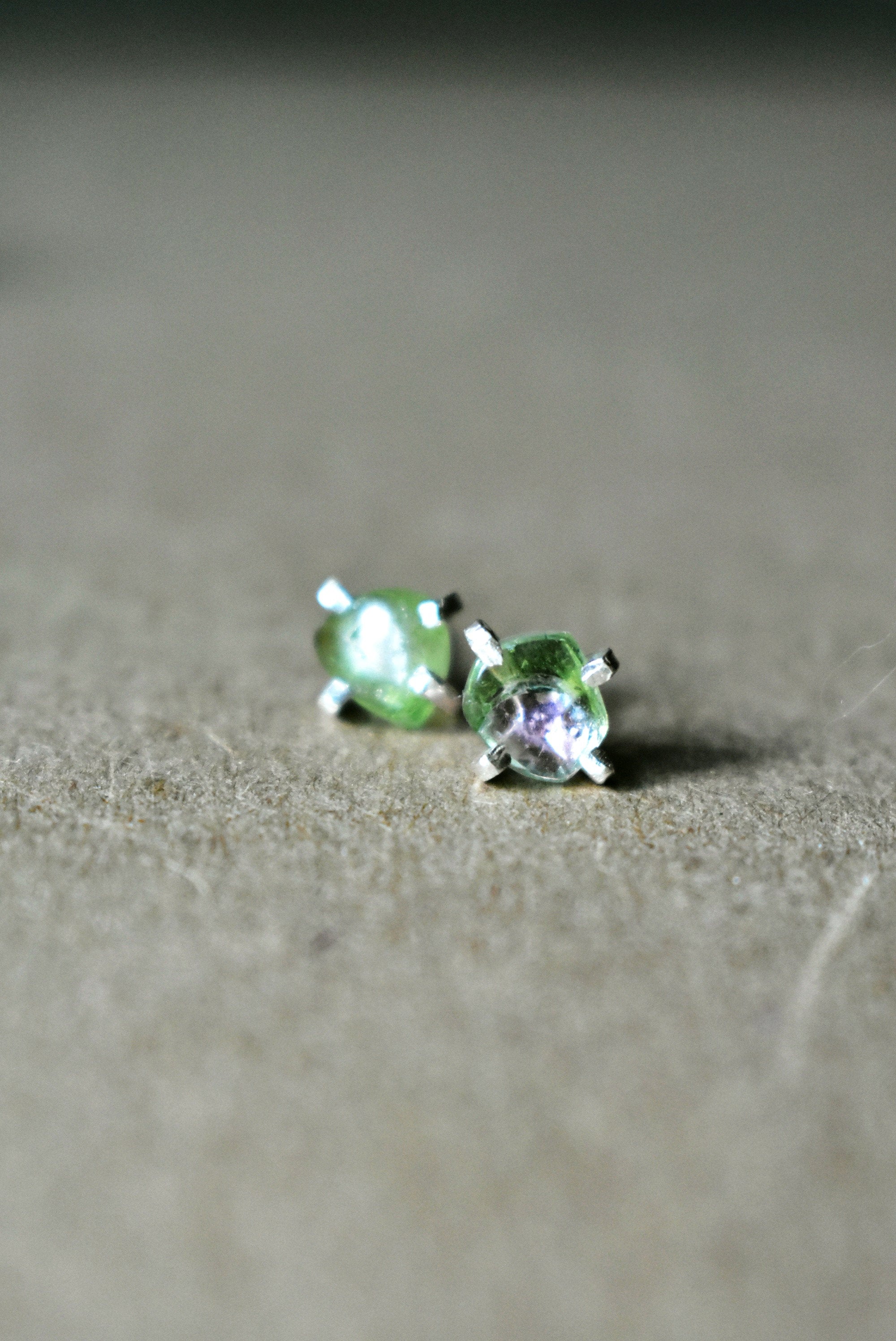 Watermelon Tourmaline Slice Jewelry, Pink and Green Watermelon Tourmaline Earrings, Modern Sterling Silver Earrings, Minimalist Jewelry Gift