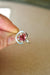 Silver Moon Ring & Watermelon Tourmaline Crystal, Crescent Moon and Red Gemstone Ring, Sterling Silver Half Moon Jewelry for Women, Fits All