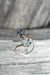 Unique Blue Topaz & Sapphire Ring, Lotus Flower Mother's Ring in Rose Gold, Uncut Gemstone Engagement Band, Double Floral Flower Cuff Ring