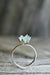 Unique Blue Topaz Ring, Wide Silver Lotus Flower Ring, Uncut Gemstone Birthstone Ring, Raw Rough Topaz Jewelry, November Birthstone Ring