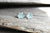 Blue Topaz Stud Earrings, Raw Topaz Lotus Flower Jewelry, Rough Blue Gemstone Crystal and Silver, Scorpio Zodiac November Birthstone Earring