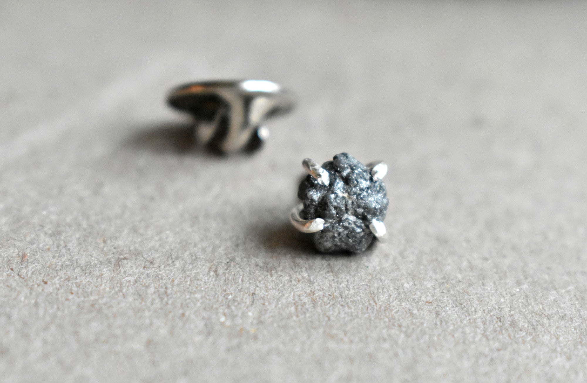 Black Diamond Jewelry for Him, Unique Father's Day Gift, Raw Stone Tie Tack for Suit, 4 Carat Diamond Tie Tack, Black Suit N Tie Accessories