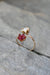 Unique Ruby Ring, Lotus Flower Ring & Rose Gold, Uncut Gemstone Engagement Ring, Red and Pink Rose Floral Ring Women, Custom Mothers Ring