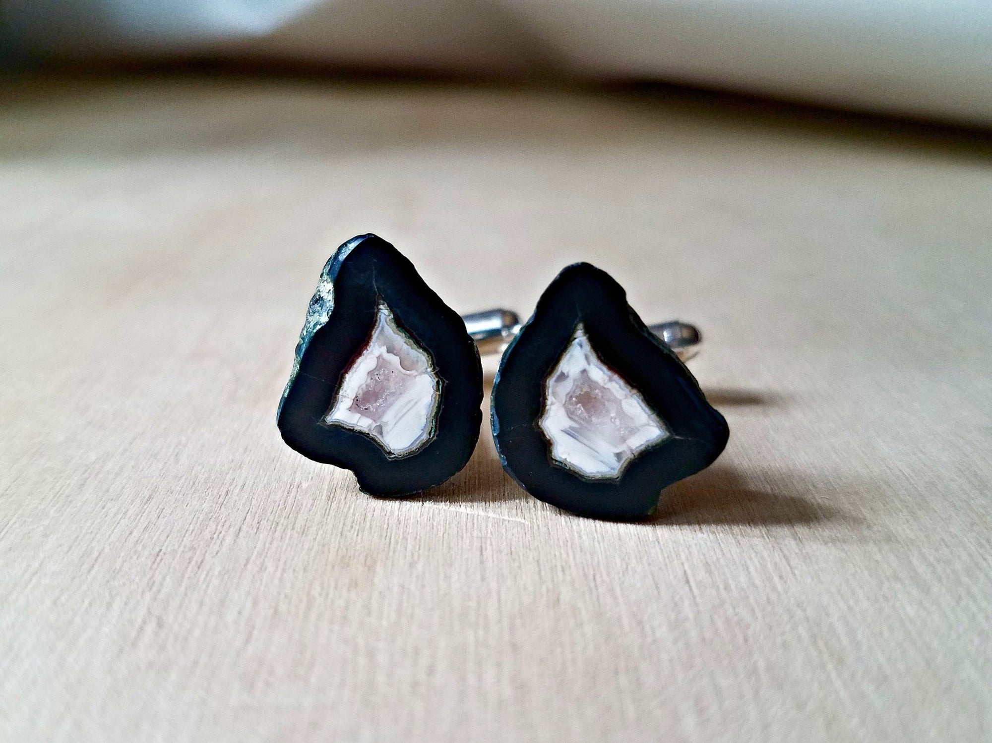 Unique Fathers Day Gift, I Love You Dad, Black and Pink Cufflinks for Husband Boyfriend Dad or Boss, Luxury Men's French Cuff Suit Jewelry