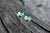 Emerald Stud Earrings, Stone Flower Earrings, Taurus Zodiac for May Birthdays, Emerald Lotus Flower Jewelry, Rough Green Gemstone and Silver