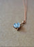 Aquamarine and Rose Gold Fill Pendant Necklace, Pisces Aries Blue Gemstone Lotus Flower Jewelry for Women, Unique March Birthstone Necklace