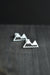 Mountain Range Earrings in Silver, 3 Peak Mountain Stud Earrings, Gift for Mountain Top Wedding Ceremony