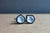 Dark Blue and White Stone Cufflinks in Pear Shape, Bright White Geode Cuff Links for Father's Day, Ready to Ship Luxury Gifts for Men