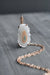 Quartz Crystal Drop Pendant Necklace in Rose Gold*, White Pink Turquoise Crystal, Meditation Crystal Slice Pendant for a Mothers Day Gift