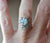 Leaf and Vine Ring in Fine Sterling Silver, Aqua Aura Blue Crystal Point Jewelry, Statement Ring from Gemologies, Cuff Ring Size 7 - Adjusts